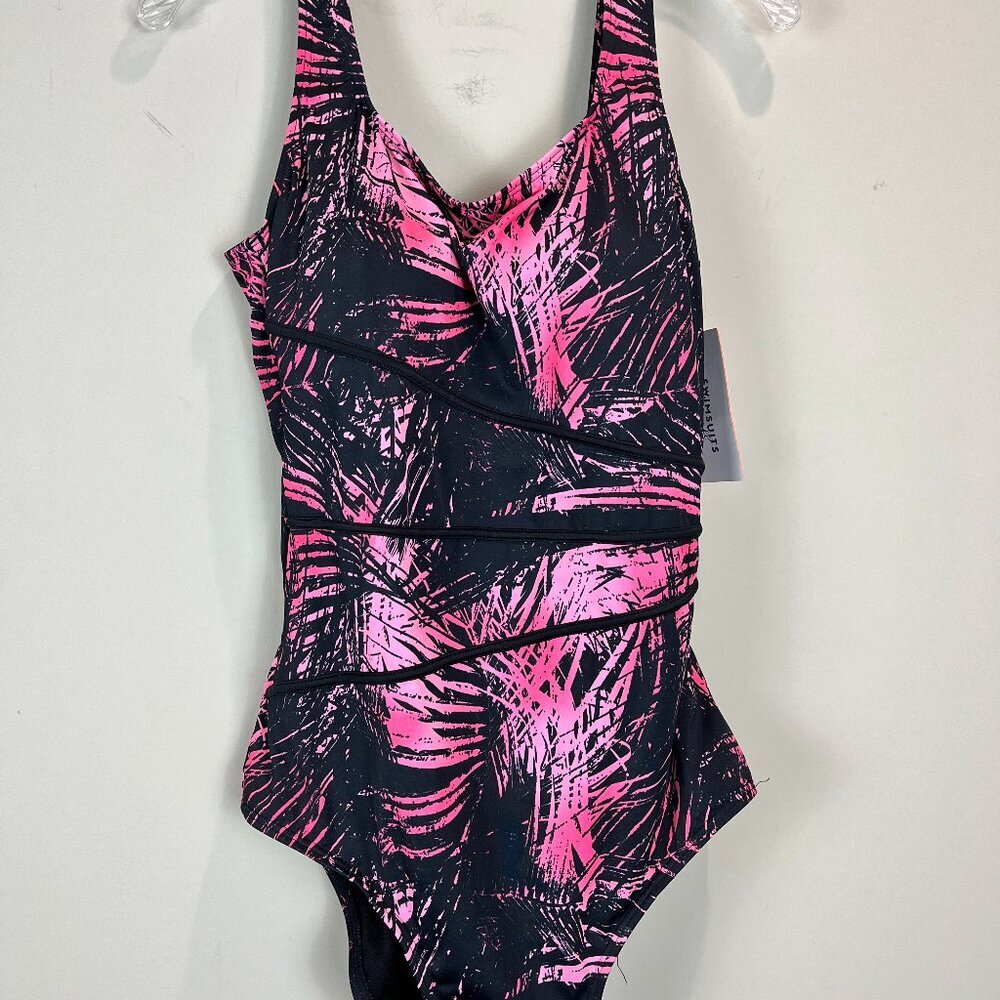 Women's Swimsuits for All 1 piece Pink and Black suit Size 14